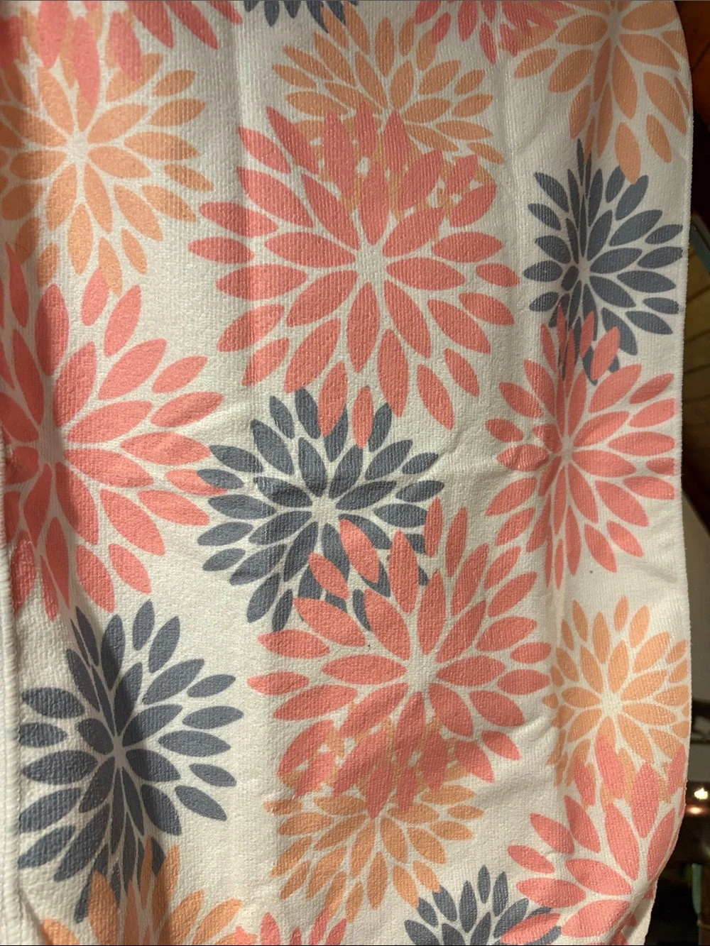 Floral Burst Kitchen Towels (4)- Coral, Peach & Slate